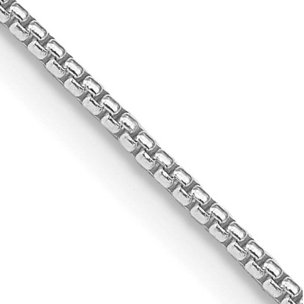 1.25mm Rhodium Sterling Silver Solid Round Box Chain Necklace, 20 Inch
